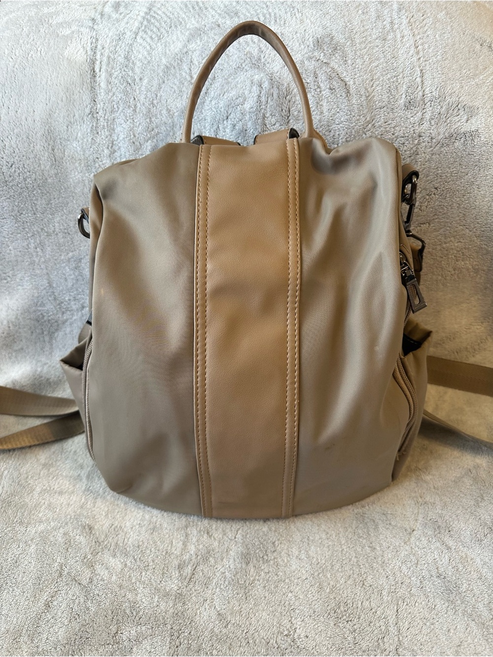 Women’s Taupe Backpack Purse - Stylish Everyday Bag